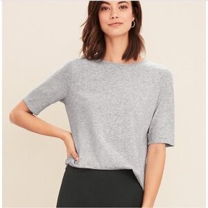 Eileen Fisher Heather Gray Knit Top.